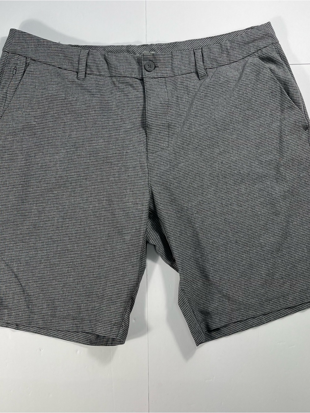 Hang Ten‎ Gray Micro-Stripe Flat Front Shorts
